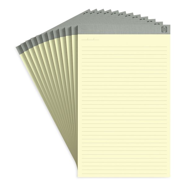 Tru Red Notepads, Wide/Legal Rule, 50 Canary-Yellow 8.5 x 14 Sheets, 12PK TR57386/TR59930